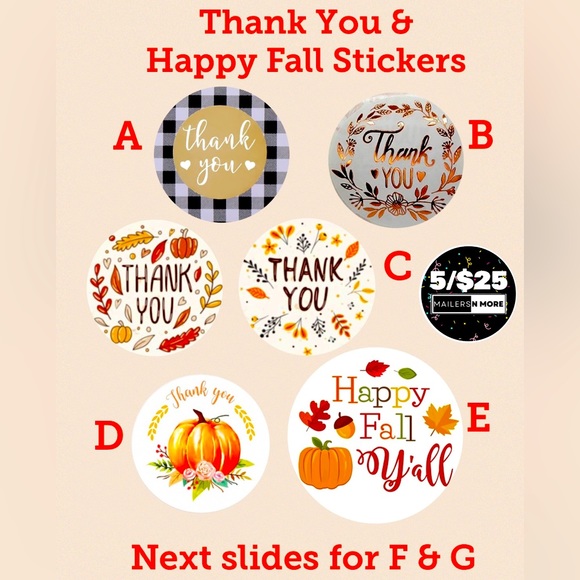 🔥Fall Thank You Stickers Fall Thanksgiving Halloween Pls select option - Picture 1 of 3